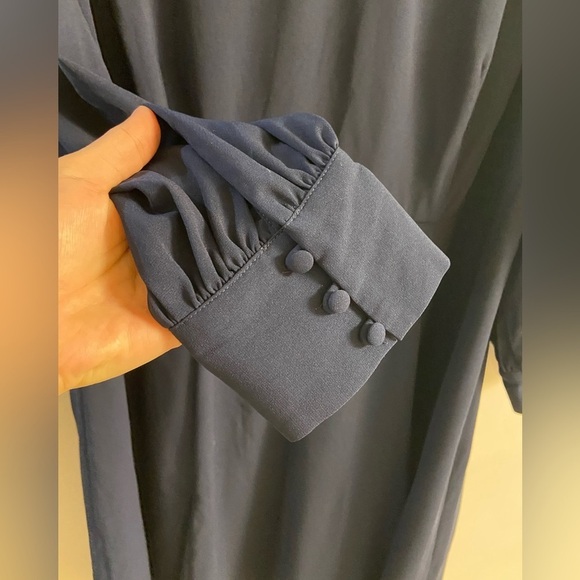 ModCloth Keyhole Navy Midi Dress Long Sleeve Size 22 NWT - Picture 9 of 13
